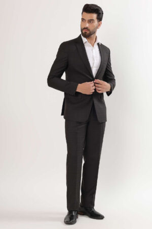 Charcoal Checkered Slim Fit Suit – Two Piece | NineNine