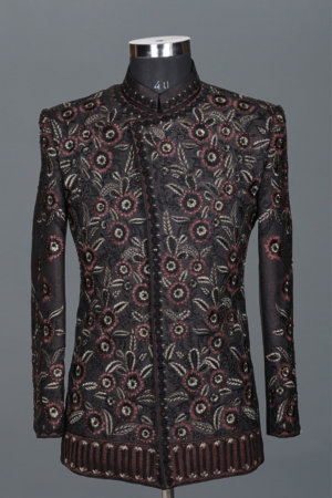 Black Lion Embroidered Tuxedo Set